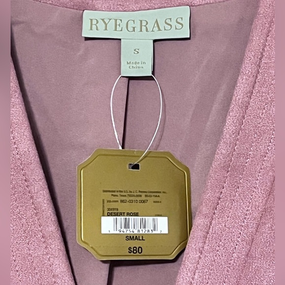 Rye Grass Desert Rose New Small Faux Suede Vest - Picture 3 of 6